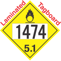 Oxidizer Class 5.1 UN1474 Tagboard DOT Placard