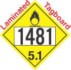 Oxidizer Class 5.1 UN1481 Tagboard DOT Placard