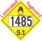Oxidizer Class 5.1 UN1485 Tagboard DOT Placard