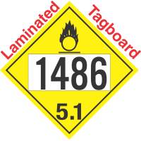 Oxidizer Class 5.1 UN1486 Tagboard DOT Placard