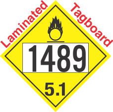 Oxidizer Class 5.1 UN1489 Tagboard DOT Placard