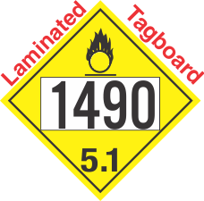 Oxidizer Class 5.1 UN1490 Tagboard DOT Placard