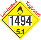 Oxidizer Class 5.1 UN1494 Tagboard DOT Placard