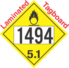 Oxidizer Class 5.1 UN1494 Tagboard DOT Placard