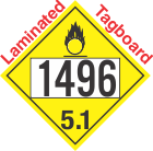Oxidizer Class 5.1 UN1496 Tagboard DOT Placard