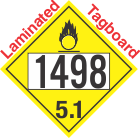 Oxidizer Class 5.1 UN1498 Tagboard DOT Placard