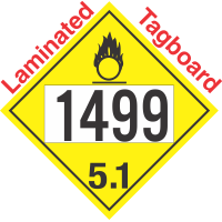 Oxidizer Class 5.1 UN1499 Tagboard DOT Placard