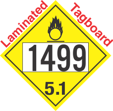 Oxidizer Class 5.1 UN1499 Tagboard DOT Placard