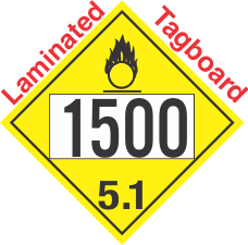 Oxidizer Class 5.1 UN1500 Tagboard DOT Placard