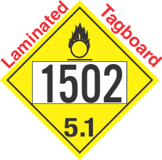 Oxidizer Class 5.1 UN1502 Tagboard DOT Placard