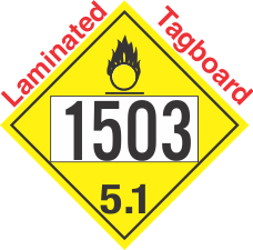 Oxidizer Class 5.1 UN1503 Tagboard DOT Placard