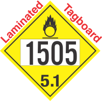 Oxidizer Class 5.1 UN1505 Tagboard DOT Placard