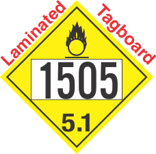 Oxidizer Class 5.1 UN1505 Tagboard DOT Placard