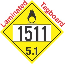 Oxidizer Class 5.1 UN1511 Tagboard DOT Placard