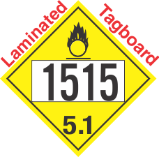 Oxidizer Class 5.1 UN1515 Tagboard DOT Placard