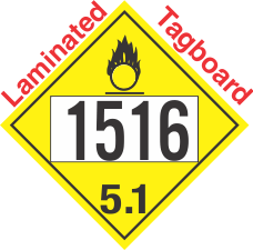 Oxidizer Class 5.1 UN1516 Tagboard DOT Placard