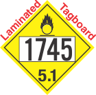 Oxidizer Class 5.1 UN1745 Tagboard DOT Placard