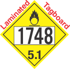 Oxidizer Class 5.1 UN1748 Tagboard DOT Placard