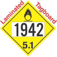 Oxidizer Class 5.1 UN1942 Tagboard DOT Placard