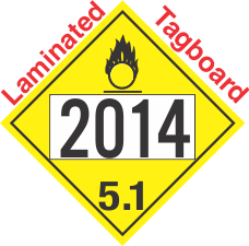 Oxidizer Class 5.1 UN2014 Tagboard DOT Placard