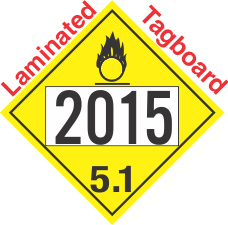 Oxidizer Class 5.1 UN2015 Tagboard DOT Placard