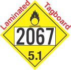 Oxidizer Class 5.1 UN2067 Tagboard DOT Placard