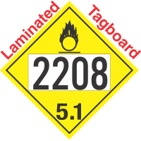 Oxidizer Class 5.1 UN2208 Tagboard DOT Placard