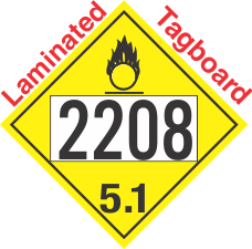 Oxidizer Class 5.1 UN2208 Tagboard DOT Placard