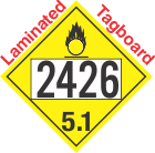 Oxidizer Class 5.1 UN2426 Tagboard DOT Placard