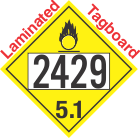 Oxidizer Class 5.1 UN2429 Tagboard DOT Placard