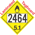 Oxidizer Class 5.1 UN2464 Tagboard DOT Placard