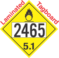 Oxidizer Class 5.1 UN2465 Tagboard DOT Placard