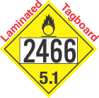 Oxidizer Class 5.1 UN2466 Tagboard DOT Placard
