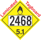 Oxidizer Class 5.1 UN2468 Tagboard DOT Placard