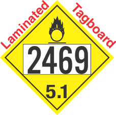 Oxidizer Class 5.1 UN2469 Tagboard DOT Placard