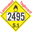 Oxidizer Class 5.1 UN2495 Tagboard DOT Placard
