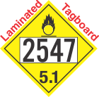 Oxidizer Class 5.1 UN2547 Tagboard DOT Placard