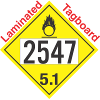 Oxidizer Class 5.1 UN2547 Tagboard DOT Placard