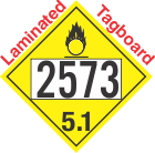 Oxidizer Class 5.1 UN2573 Tagboard DOT Placard