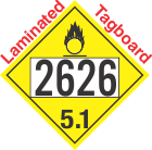 Oxidizer Class 5.1 UN2626 Tagboard DOT Placard
