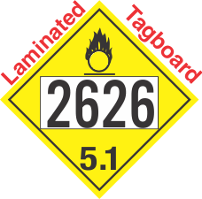Oxidizer Class 5.1 UN2626 Tagboard DOT Placard