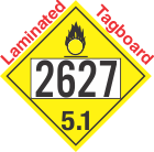 Oxidizer Class 5.1 UN2627 Tagboard DOT Placard