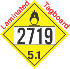 Oxidizer Class 5.1 UN2719 Tagboard DOT Placard