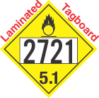 Oxidizer Class 5.1 UN2721 Tagboard DOT Placard