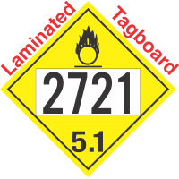 Oxidizer Class 5.1 UN2721 Tagboard DOT Placard