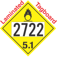 Oxidizer Class 5.1 UN2722 Tagboard DOT Placard