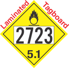 Oxidizer Class 5.1 UN2723 Tagboard DOT Placard