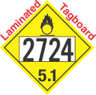 Oxidizer Class 5.1 UN2724 Tagboard DOT Placard