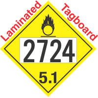 Oxidizer Class 5.1 UN2724 Tagboard DOT Placard