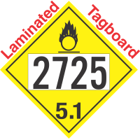 Oxidizer Class 5.1 UN2725 Tagboard DOT Placard